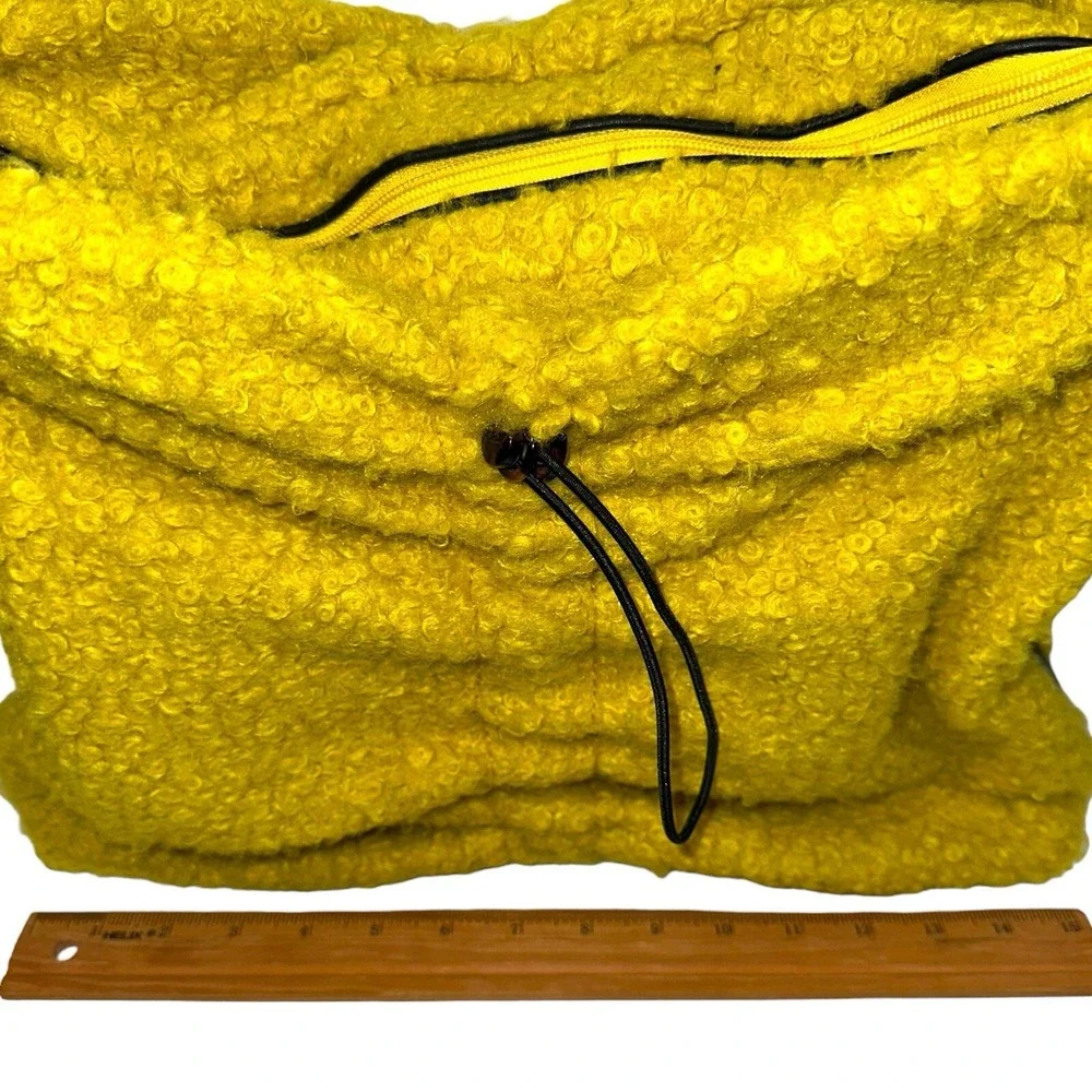 HTF Staud Felix Faux Sherpa Tote Mustard Yellow 220000‎